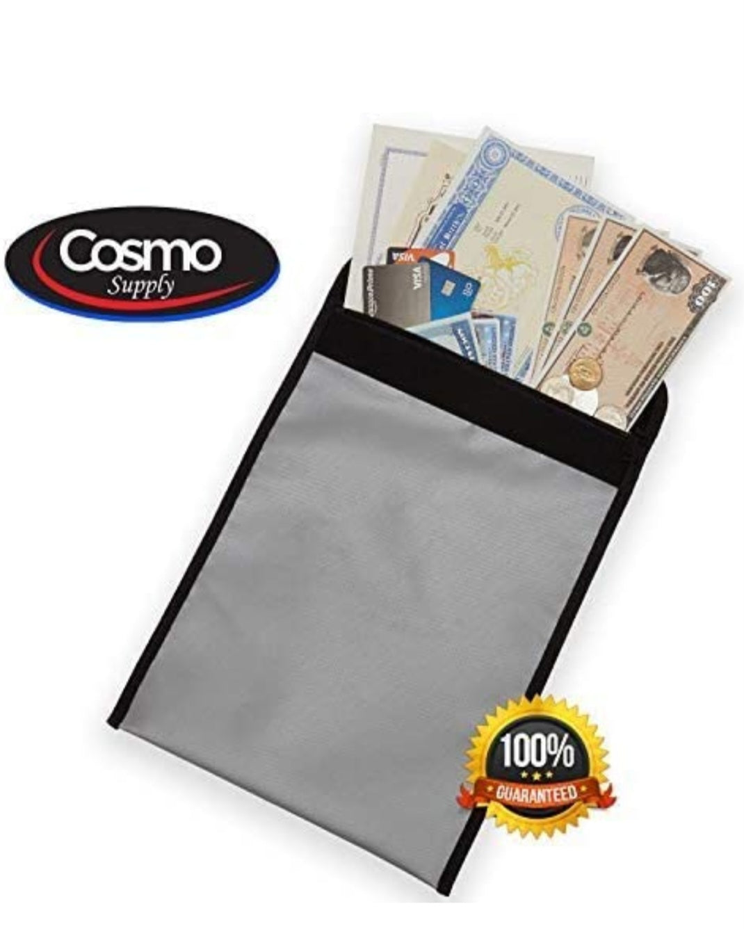 Cosmo - Fireproof Document Bags - Fireproof Bag for Cash - Fire Proof Water Proof Document Storage - Fireproof Money Bag - Waterproof Document Holder - Fireproof Document Bag - Money Pouch